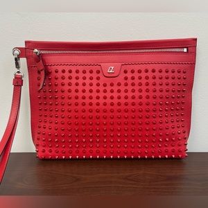 Christian Louboutin city pouch spike embelished